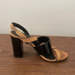 2 Baia Vista Black and Tan Block Heel